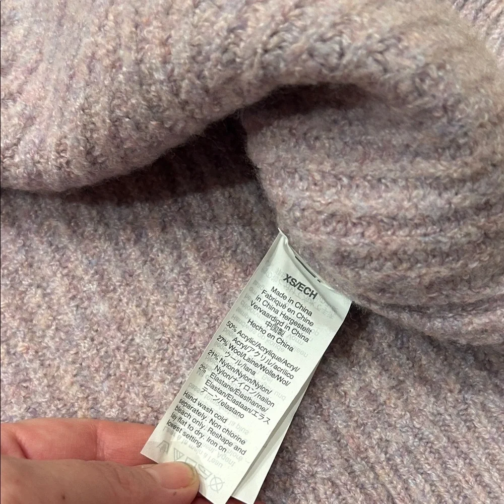Madewell Mercer Turtleneck Sweater in Lavender Coziest Yarn